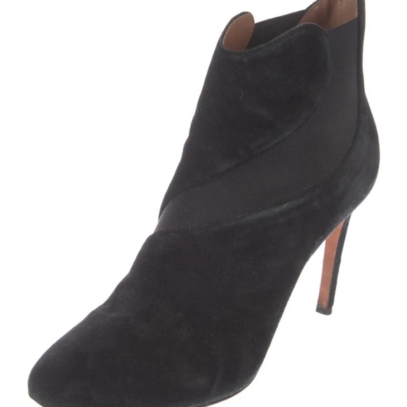 Alaïa Black Suede Womens Ankle Boots Size 38 / US 8 – High Heel Booties - Picture 2 of 5